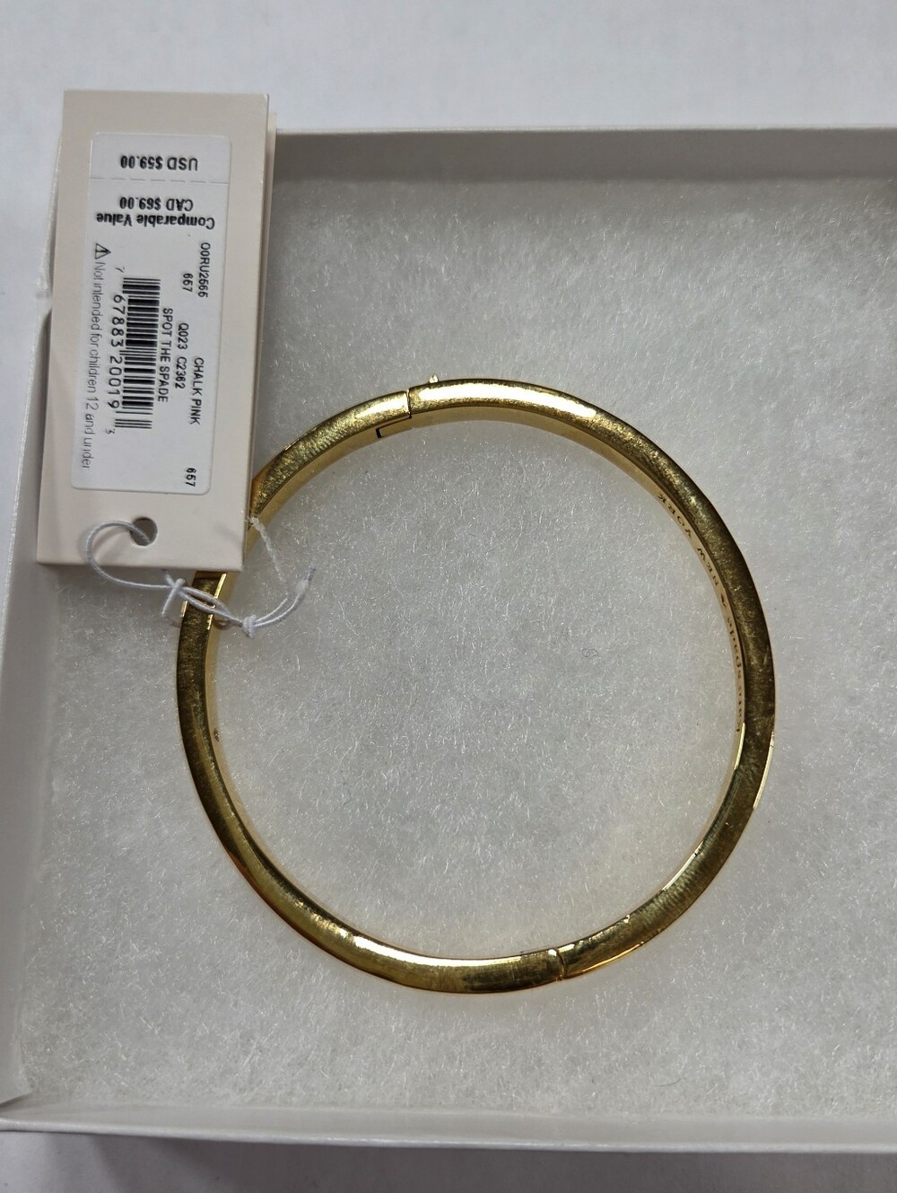 Kate Spade Chalk Pink Spot The Spade Enamel Hinged Bangle - Picture 5 of 11